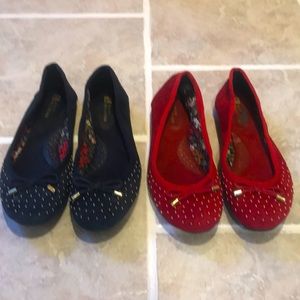 Ribbons and studs leather flats shoes bundles